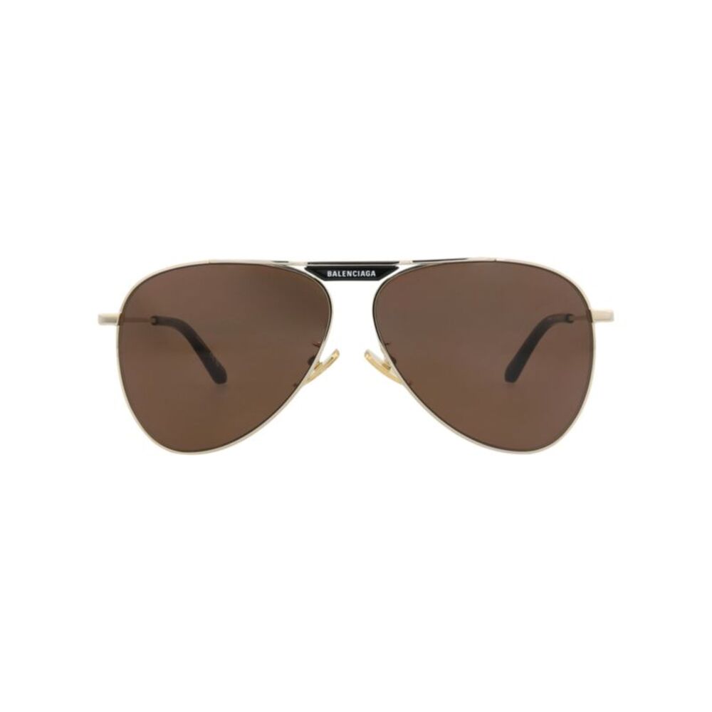 Balenciaga Aviator-Frame Metal Sunglasses Gold Unisex-Adult